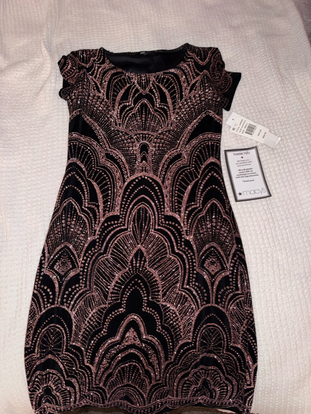 Jump Black and Rose Gold Sequin Sheath Dress
